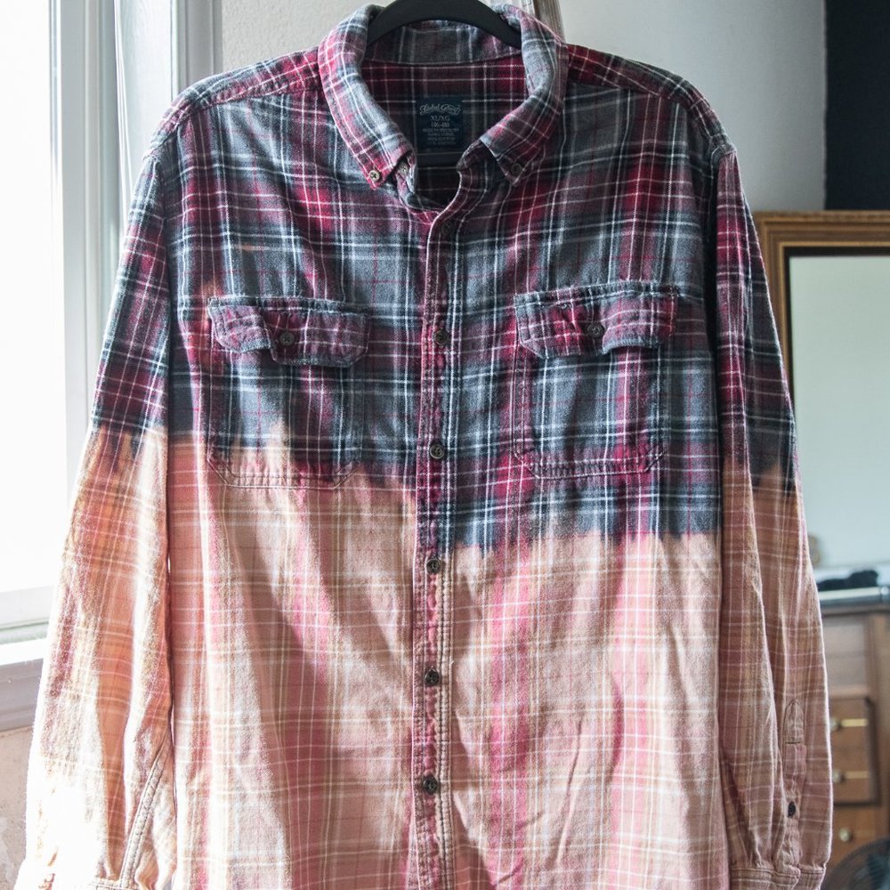 Faded Glory Bleach Dyed Flannel